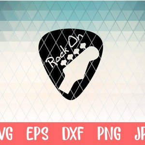Rock On DXF CNC Plasma Laser SVG Cricut Silhouette Music Cuttable Stencil Vector Clip Art Cut Pattern Vinyl Decor Metal