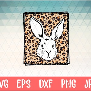Easter Bunny Svg, Bunny Leopard Svg, Easter Bunny With Sunglasses, Bunny Face Svg, Bunny With Glasses Svg, Happy Easter Shirt Svg File