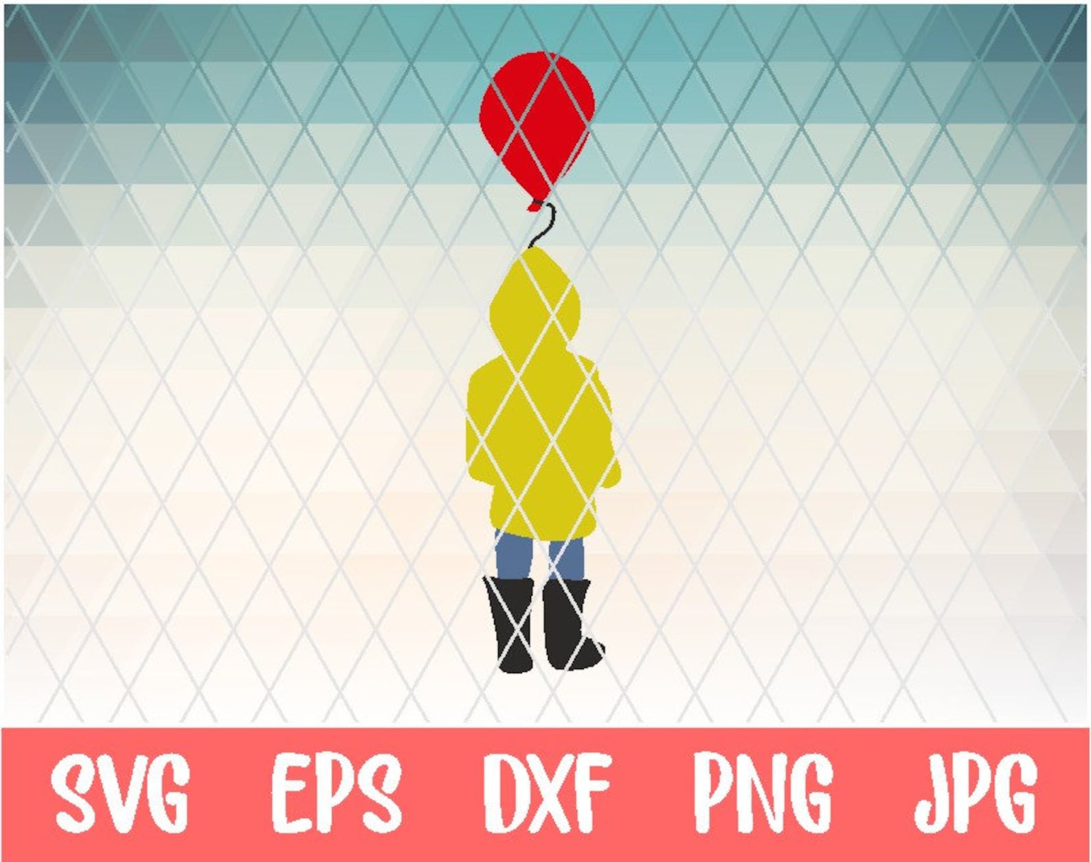 Pennywise With Balloon Svg Cutting File Eps Dxf Pdf Png - Etsy India