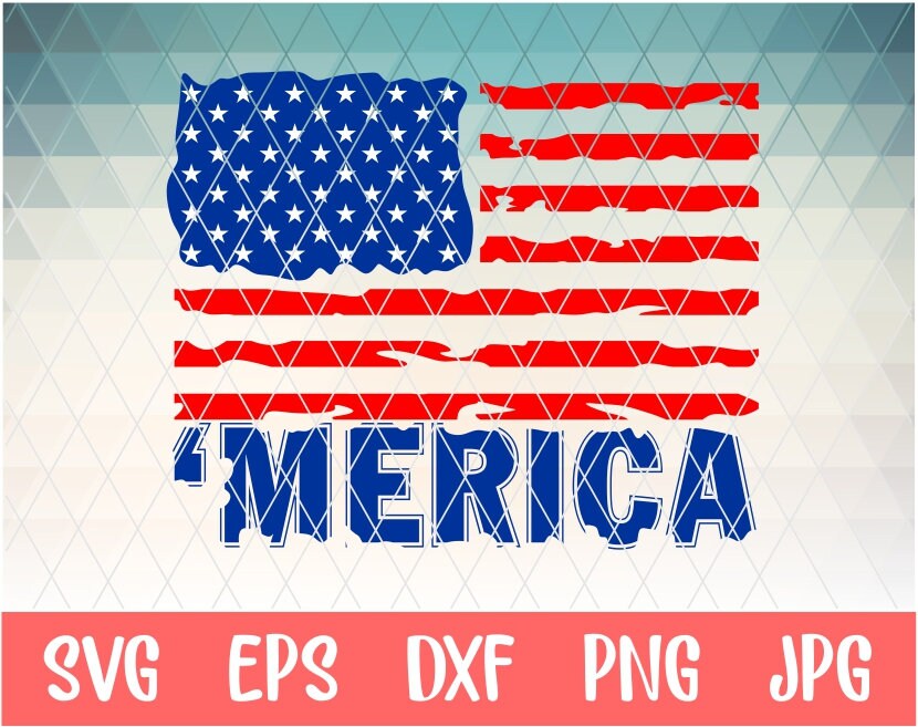Merica SVG File American Flag SVG USA Flag svg Cutting File | Etsy