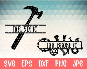 Father's day Svg, mr. fix it and mr. broke it svg, eps, dxf, png cutfiles for Cricut Silhouette Cameo, Dad cut files, Father'sday svg