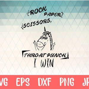 Rock Paper Scissors Throat Punch Ik Win Digitale Cut Files Svg, Dxf, Eps, Png, Cricut Vector, Digital Cut Files Download