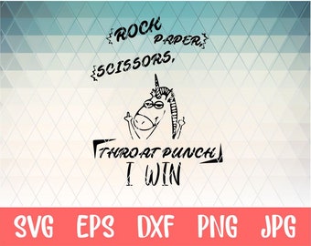 Rock Paper Scissors Throat Punch I Win Digital Cut Files Svg, Dxf, Eps, Png, Cricut Vector, Digital Cut Files Download