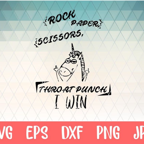 Rock Paper Scissors Throat Punch I Win Digital Cut Files Svg, Dxf, Eps, Png, Cricut Vector, Digital Cut Files Download