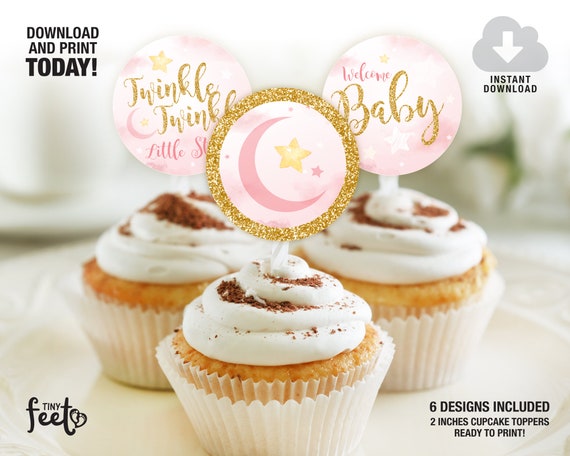 twinkle twinkle little star baby shower cupcakes