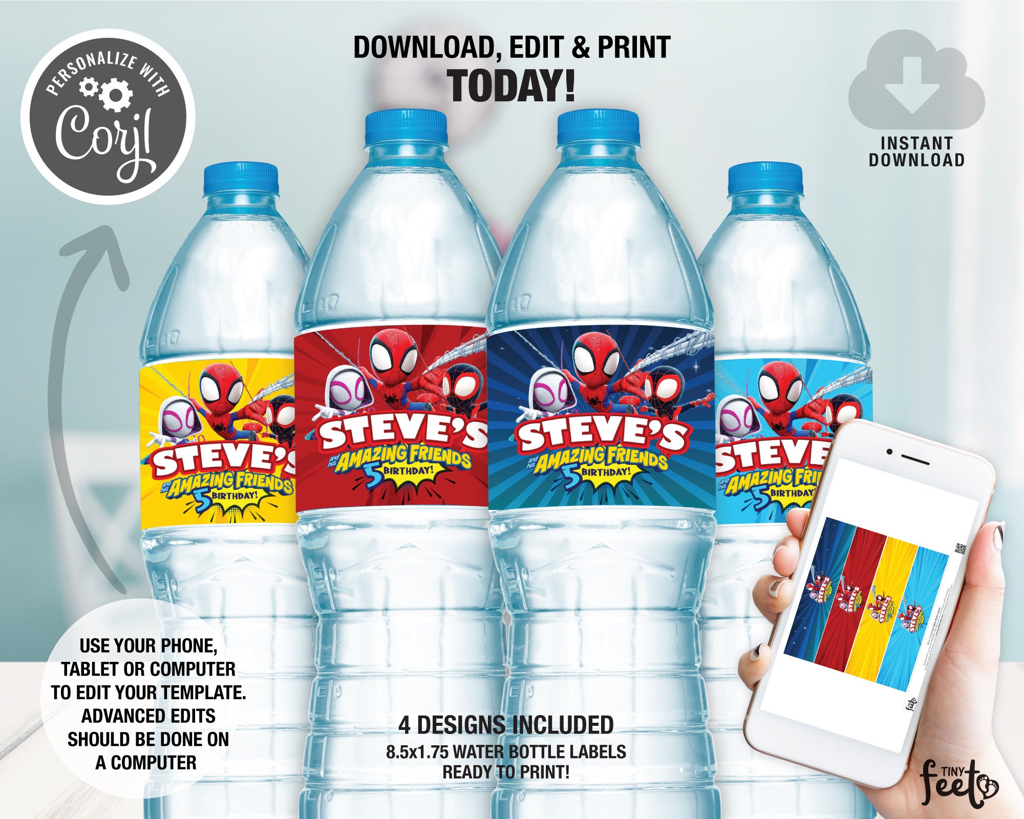 Spidey and His Amazing Friends Water Bottle Label Printable - Etsy