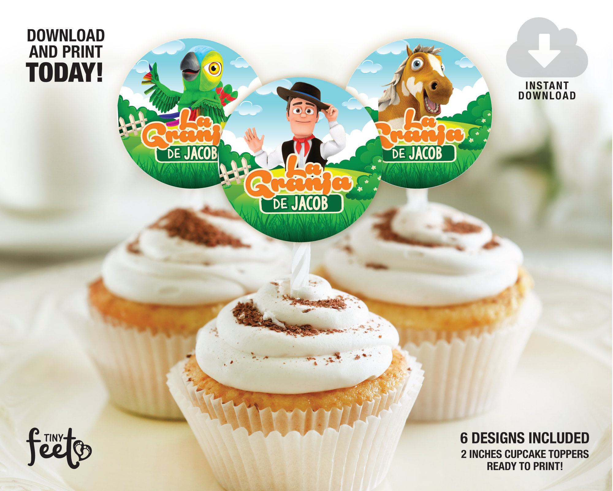 La Granja De Zenon Cupcake Toppers Animal Farm Birthday Party Etsy