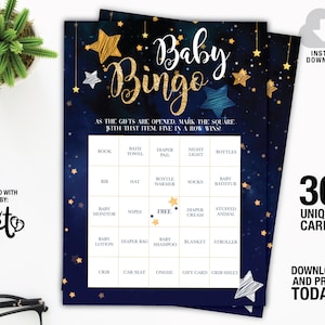 Twinkle Twinkle Little Star Baby Shower Bingo Cards, Twinkle Baby Shower Game, Instant download Baby Shower Bingo Game, Baby Shower Games
