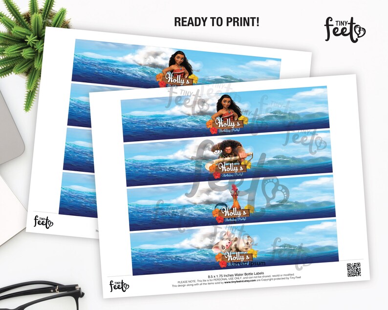 Moana Water Bottle Label Printable Water Bottle Label Moana - Etsy