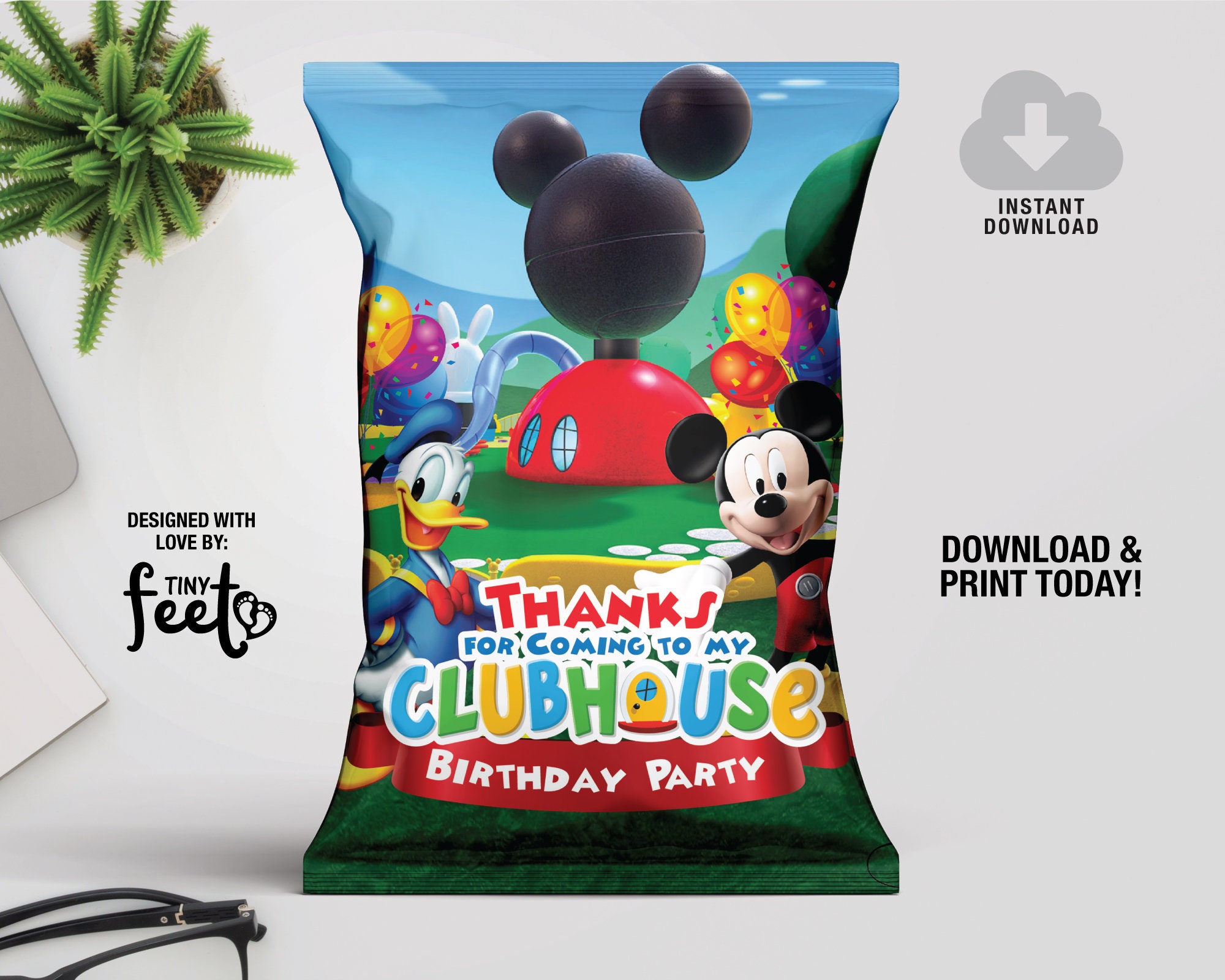 Mickey Mouse Clubhouse Chips Bag Clubhouse Printable Party Etsy Finland