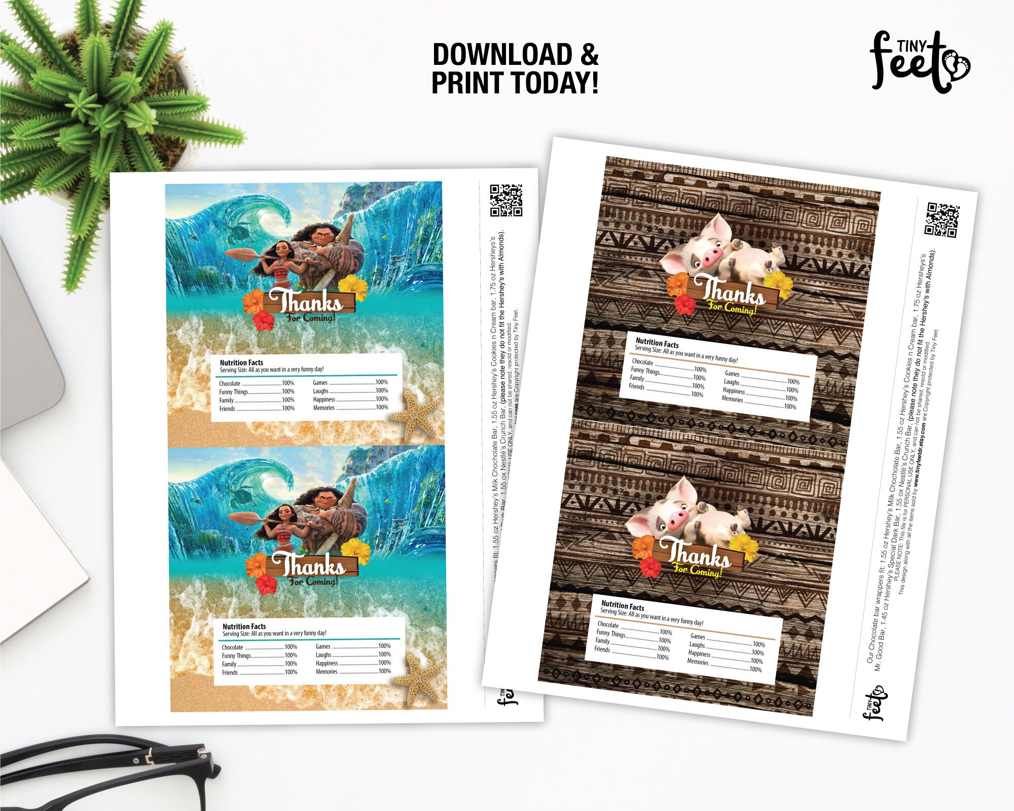 Moana Candy Bar Wrapper Moana Printable Party Decor Instant | Etsy ...