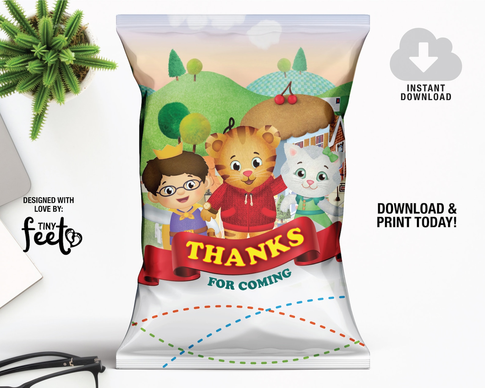 Daniel Tiger Chips Bag Daniel Tiger Halloween Printable Party | Etsy