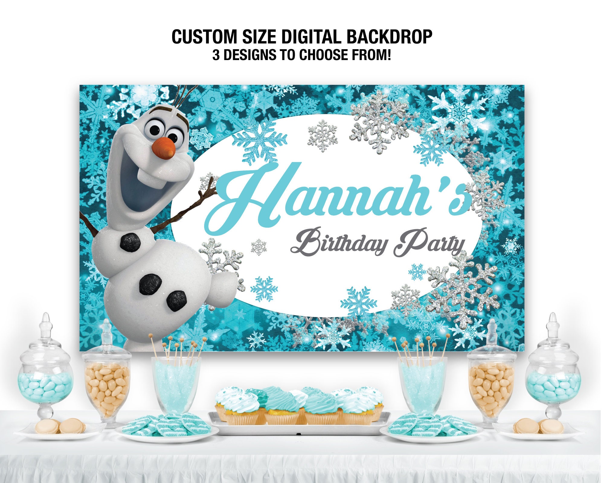 Frozen Birthday Backdrop Frozen Printed Birthday Banner Elsa | Etsy