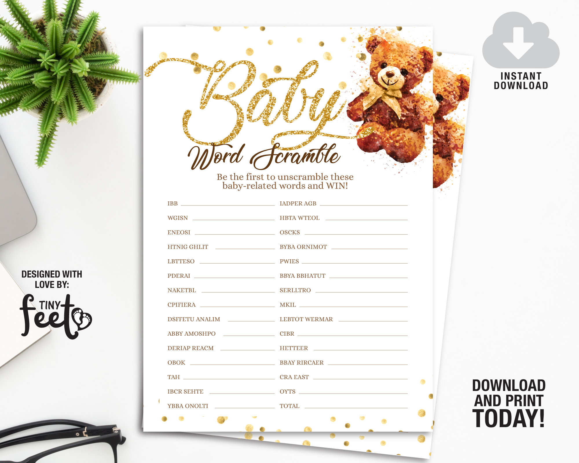 Teddy Bear Baby Shower Games Bundle Printable Teddy Bear Baby | Etsy