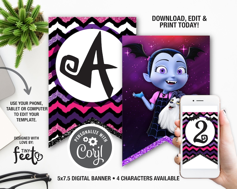 Vampirina Birthday Banner, Vampirina Party Decoration, Halloween Party ...