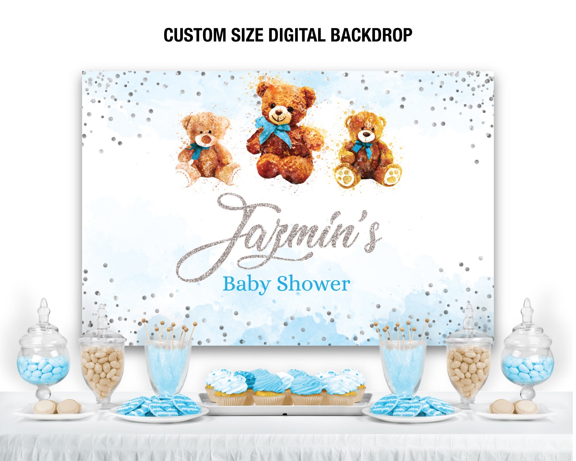 Teddy Bear Backdrop for Baby Shower Teddy Bear BannerTeddy Etsy