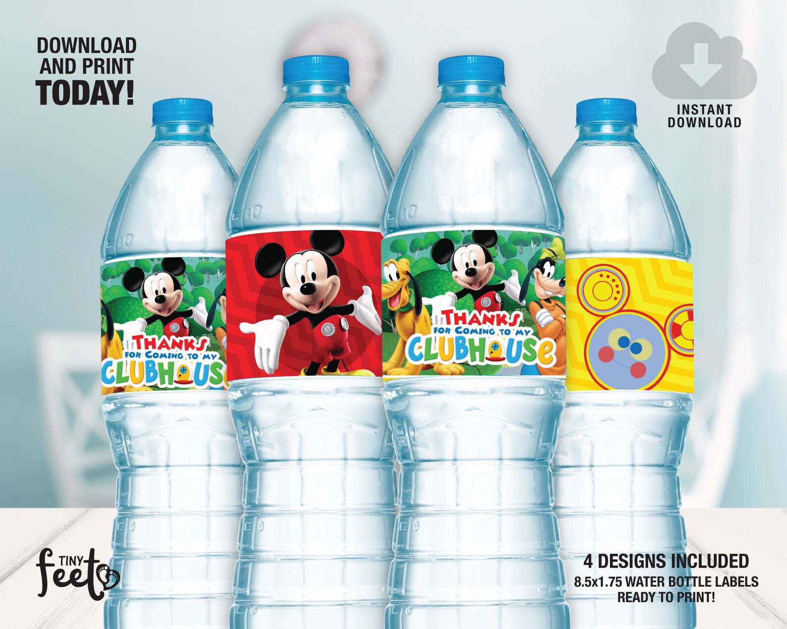 Mickey Mouse Clubhouse Water Bottle Label Étiquette de | Etsy