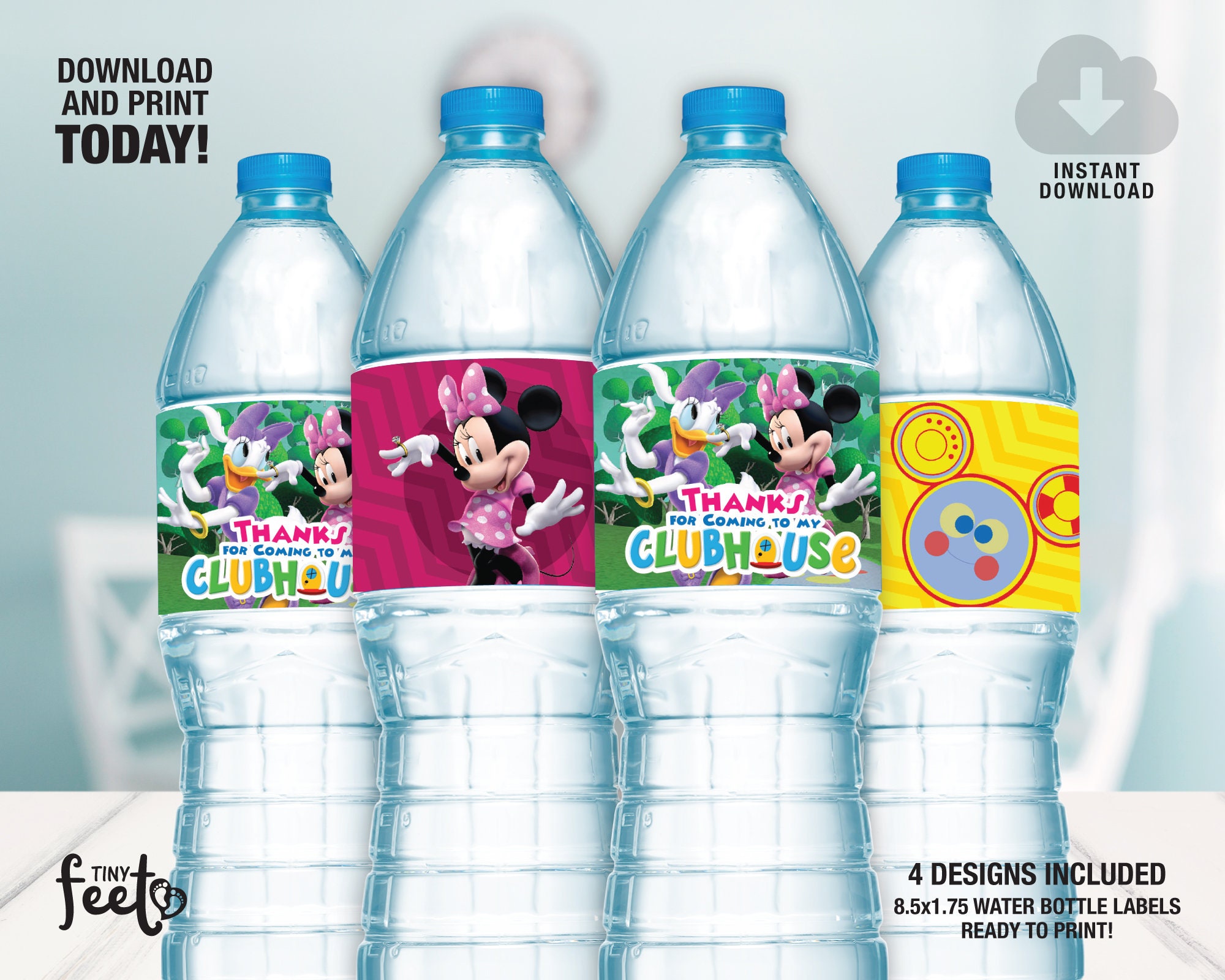 Mickey Mouse Clubhouse Water Bottle Label Printable Water - Etsy
