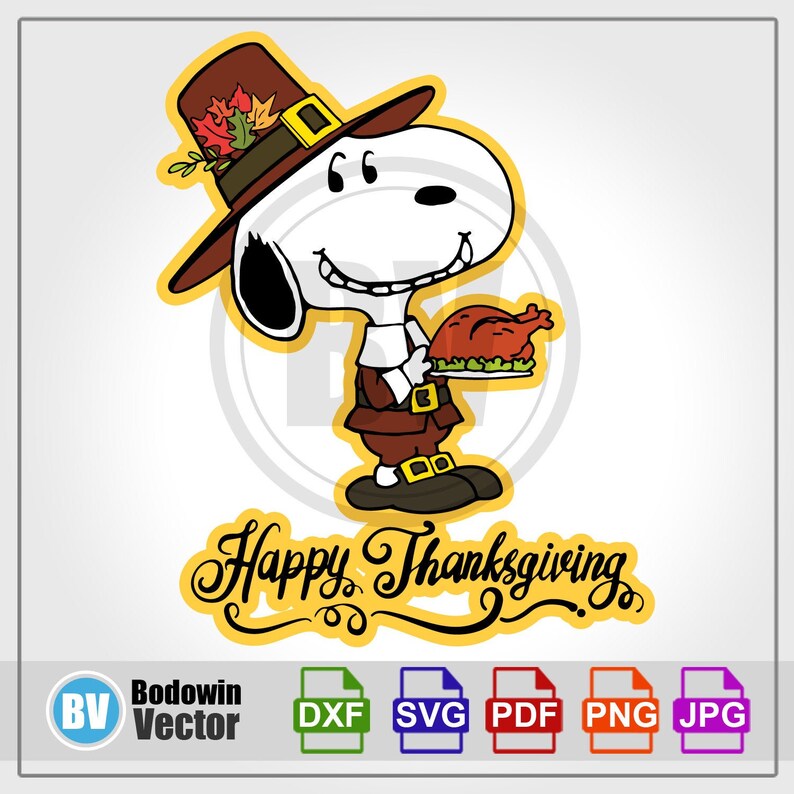 Snoopy Happy Thanksgiving SVG | Etsy