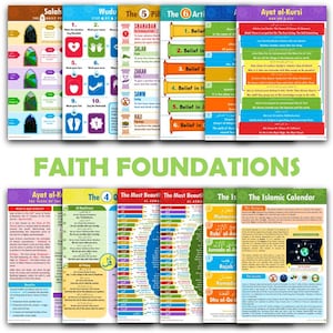 Faith Foundations - Set of Twelve 13 x 19-inch Islamic Learning Posters