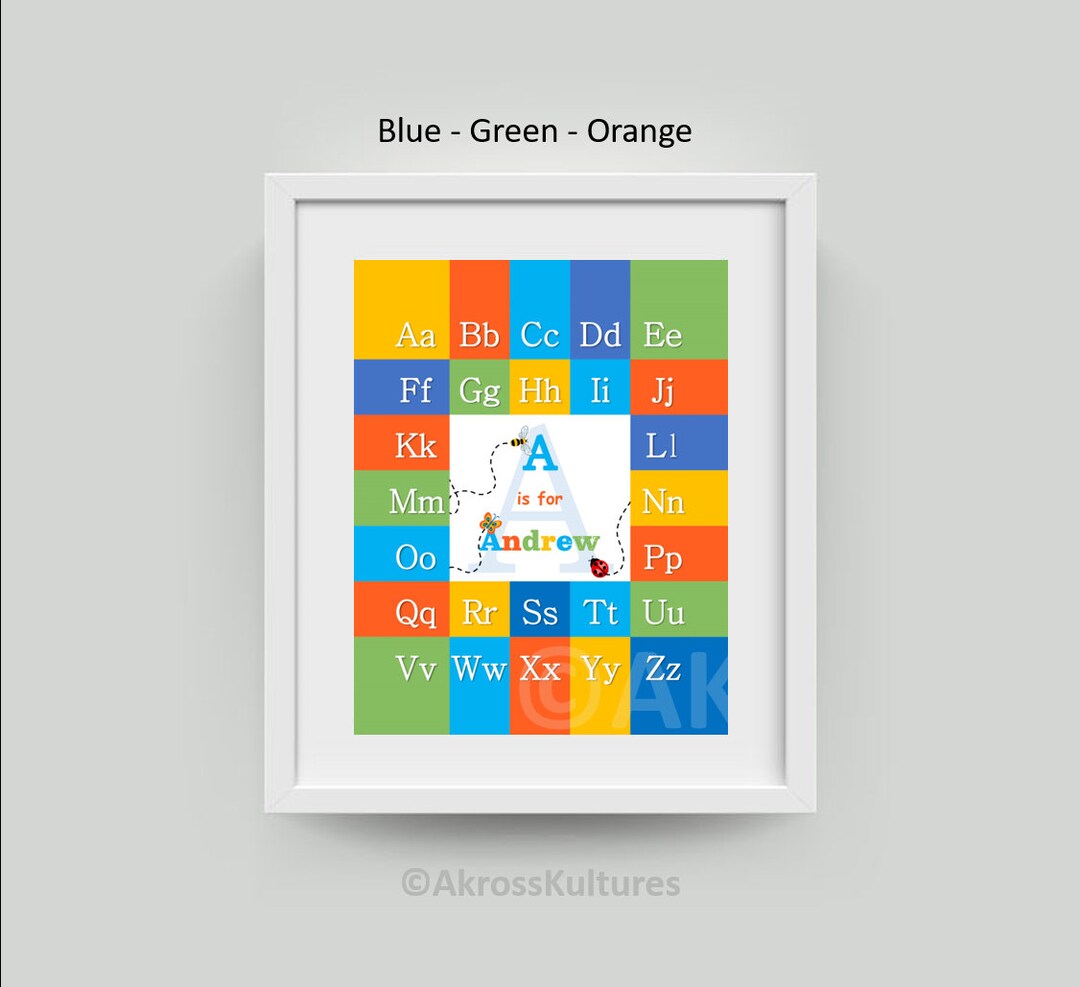 Personalized Alphabet Name Printable ABC Poster for Kids - Etsy