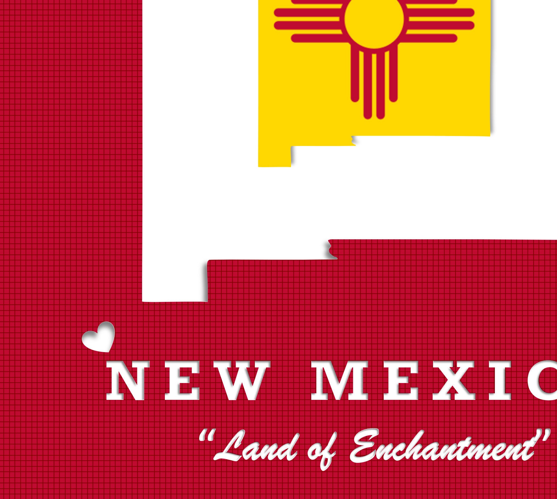 Map of New Mexico Poster Print Wall Art New Mexico Flag Etsy