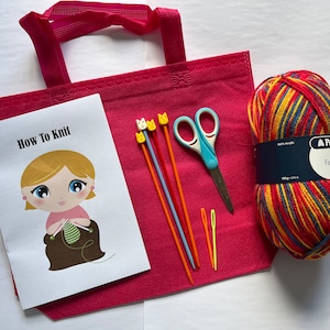 Beginners Knitting Kit, Learn to Knit, Knitting Gift Set, Craft