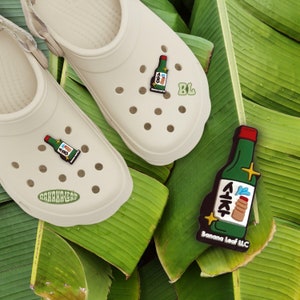 Yakult Soju Shoe Charm, Guam, CNMI, Islander Shoe Accessories, Cute Shoe Accessories, Tropical Accessories, Original Banana Leaf Shoe Charm