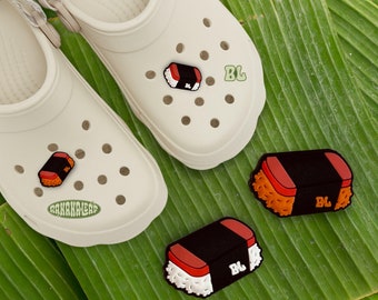 Musubi Shoe Charm, Red Rice, Steamed Rice, Guam, CNMI, Islander Accessories, Cute Shoe Accessories, Original Banana Leaf Shoe Charms