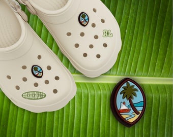 Guam Seal Shoe Charm, Guam, CNMI, Islander Accessories, Cute Shoe Accessories, Tropical Accessories, Original Banana Leaf Shoe Charms