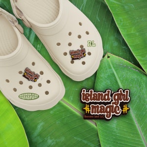 Island Girl Magic - Brown, Guam, CNMI, Islander Shoe Charms, Cute Shoe Accessories, Tropical Accessories, Original Banana Leaf Shoe Charms