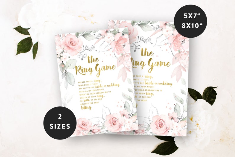 Instant Download Bridal Shower Game Sign Bridal Shower Sign Template Bridal Ring Game Ring Game Sign The Ring Game bridal ring hunt TS009