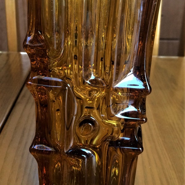 Vintage amber Czechoslovakian  glass vase by Vladislav Urban for Sklo Union