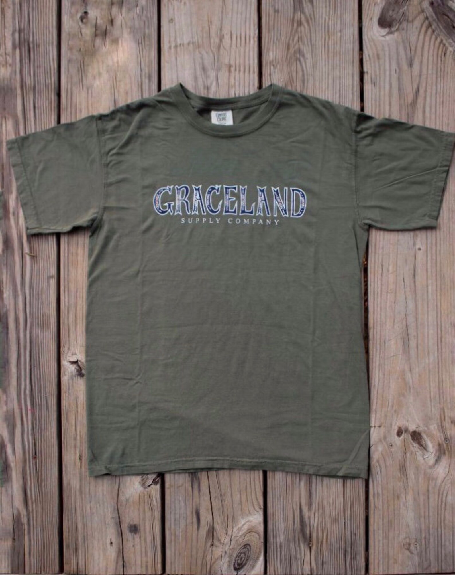 Graceland Supply Logo T-shirt in Sage | Etsy