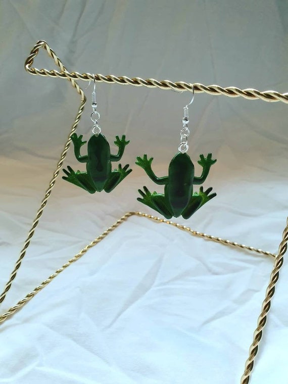 frog earrings etsy