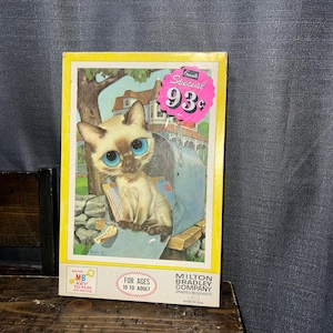 Kitty Cat Puzzle Milton Bradley Vintage Big Eyes 1968