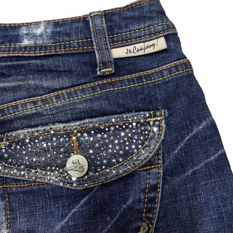 J /& company bling design denim skirt