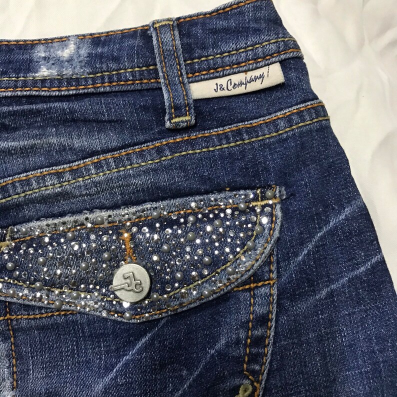 J /& company bling design denim skirt