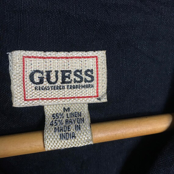 Guess big spell rayon linen button up shirt - image 3