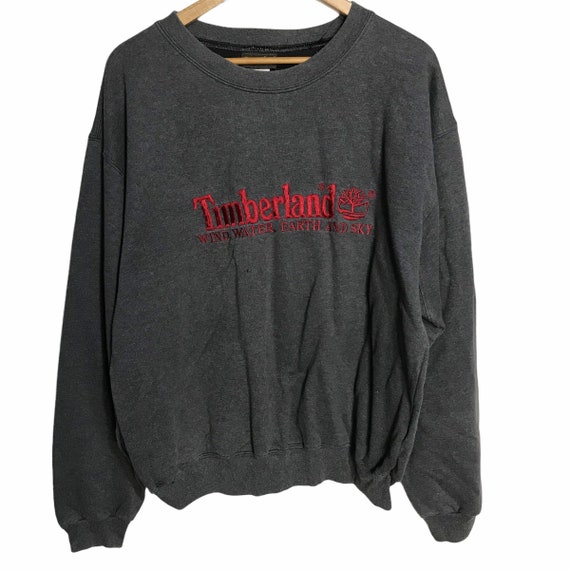 Vintage timberland big embroid spell logo crewneck