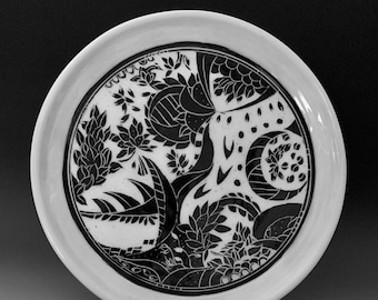 Sgraffito Ceramic Platter/Wall Hanging