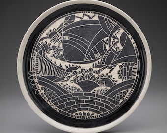 Mountain View Sgraffito Wall Hanging