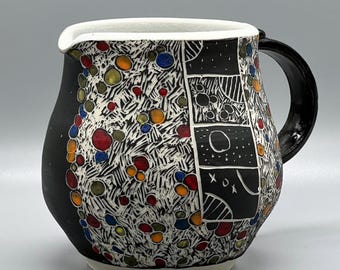 Night Time Sgraffito Pitcher