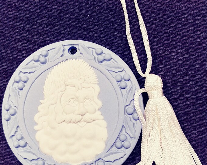 Vintage Wedgwood Christmas Ornament With Santa Head and Tassel Etsy
