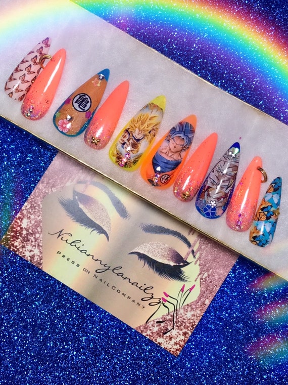 Goko Anime Press On Gel Nails Etsy
