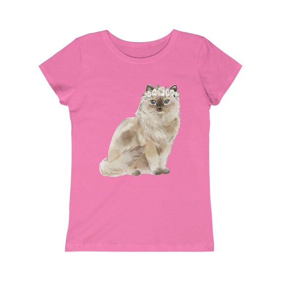 T-shirt Pour Enfant Princess Cat - Marque Gildan, Neuf (sans étiquette)