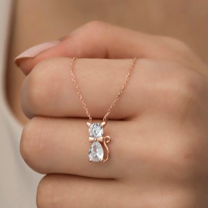 Silver Cat Necklace | Pet Owner Necklace | Animal Lover Necklace | Gifts for Pet Lovers | Cat Person Necklace | Cat Lover Necklace | Kitty