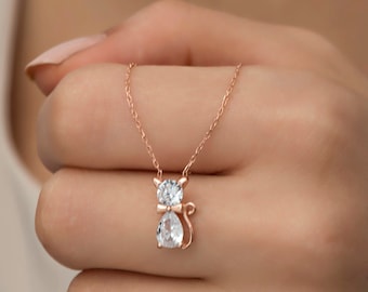 Silver Cat Necklace | Pet Owner Necklace | Animal Lover Necklace | Gifts for Pet Lovers | Cat Person Necklace | Cat Lover Necklace | Kitty