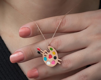 Collar de pintor / Collar de paleta / Collar de arte / Regalos para pintores / Collar de artista / Collar de bellas artes / Collar de paleta de pintura