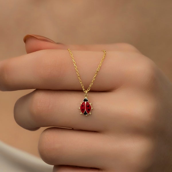 Ladybug Necklace | Ladybird Necklace | Nature Lover Necklace | Ladybug Pendant | Charm Necklace | Animal Lover Necklace | Good Luck Necklace